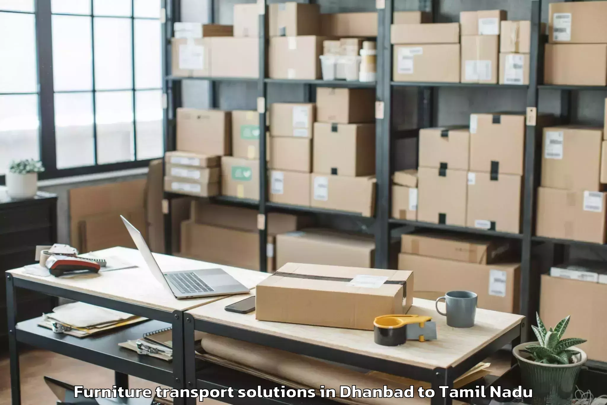 Trusted Dhanbad to Karaikudi Furniture Transport Solutions